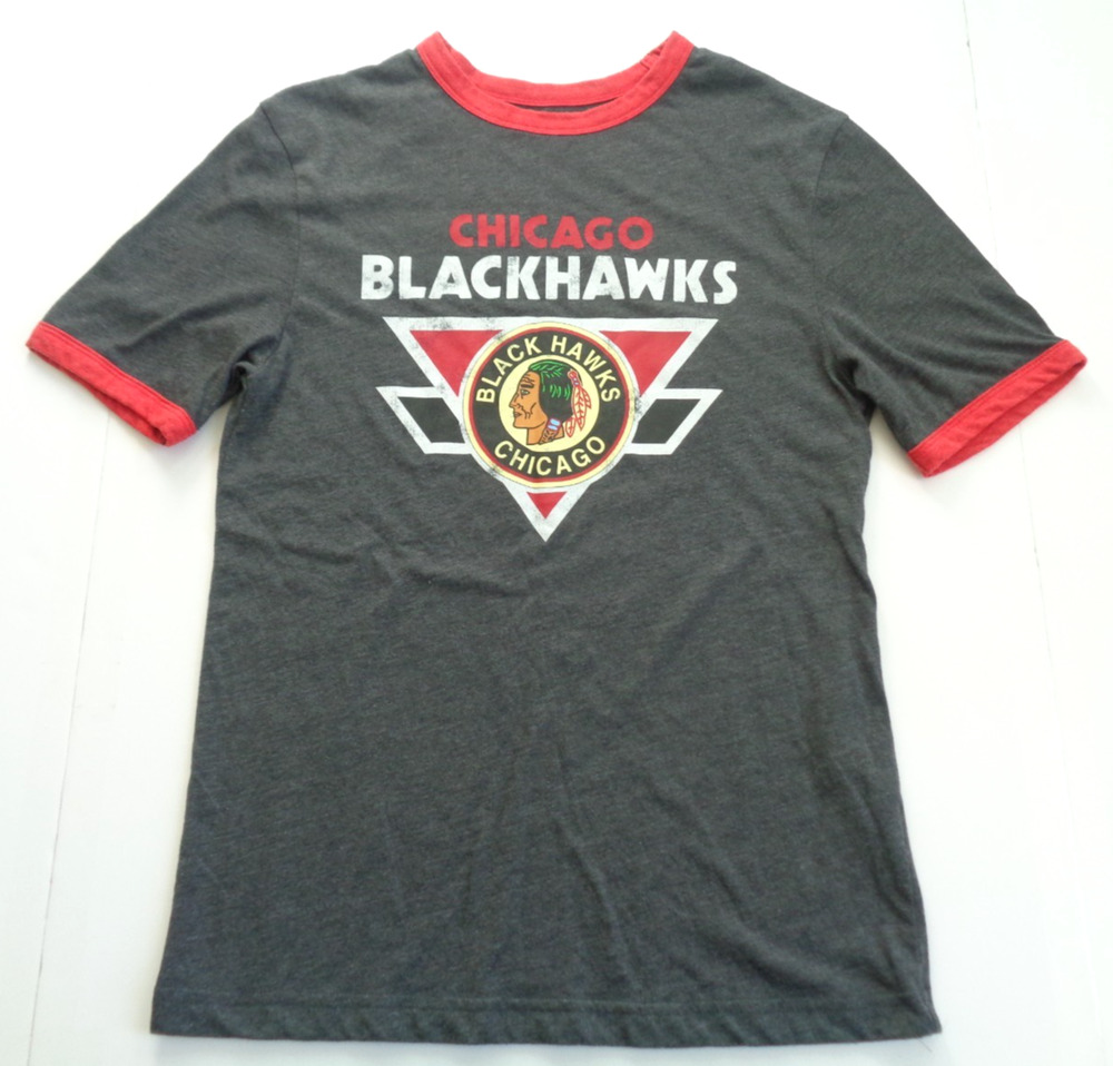 Chicago Blackhawks Vintage Logo Men's Small NHL Short Sleeve T Shirt Gray